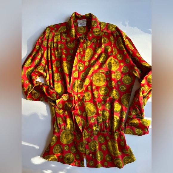 Vintage Chanel Coins Silk Blouse New w/o Tags.